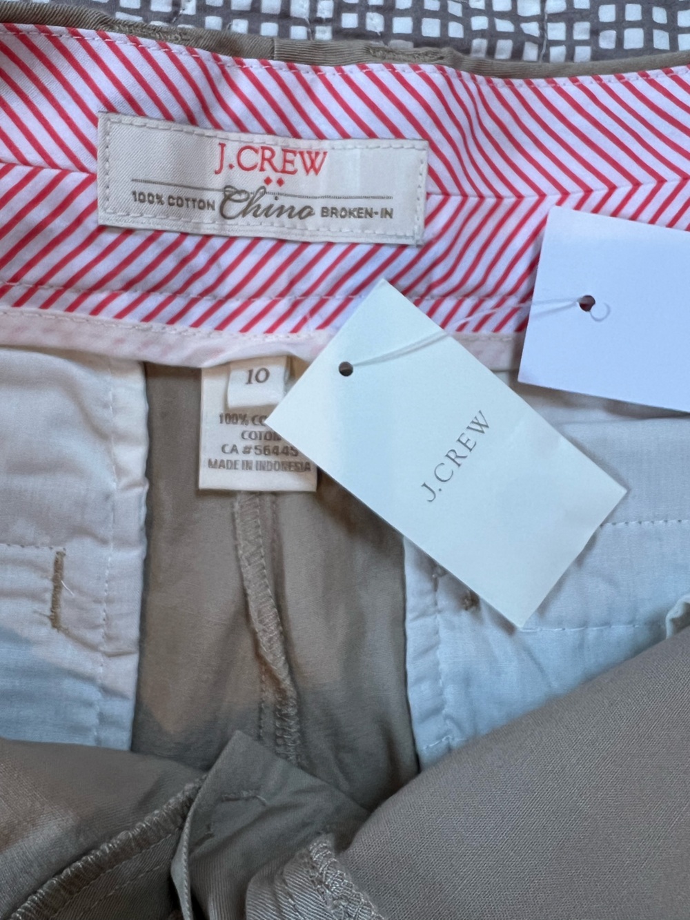 NWT JCrew Factory Chino shorts, 3-inch inseam, Khaki color, Size 10 - Picture 6 of 6